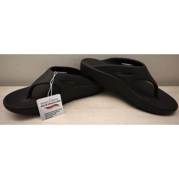 Skechers 141701 Women's Sz 9 Black Contend Go Recover Refresh Thong Sandals - Picture 1 of 8